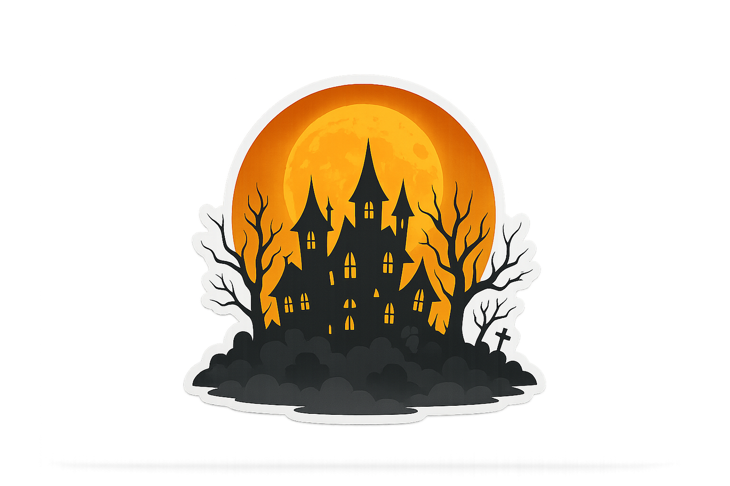 Spooky Season Haunted Village Sticker Decal Vinyl Laptop Car Window Bumper AUTO Water Bottle Helmets Waterproof