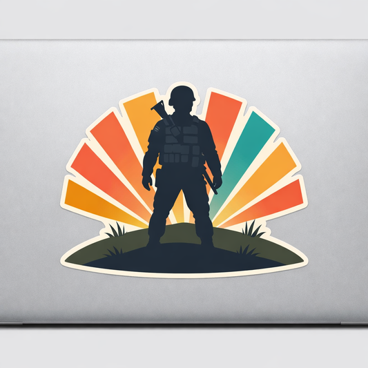 Modern Soldier Silhouette Sticker Decal Vinyl Laptop Car Window Bumper Truck AUTO Bottle Water Bottle Helmets Waterproof