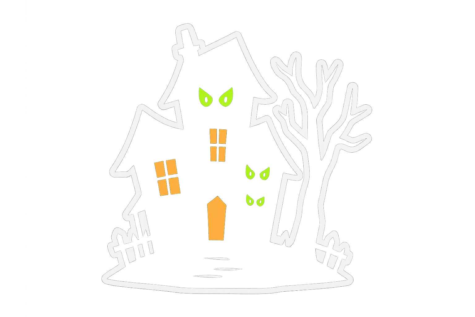 Spooky Haunted House Sticker Decal Vinyl Laptop Car Window Bumper AUTO Water Bottle Helmets Waterproof Halloween Scary