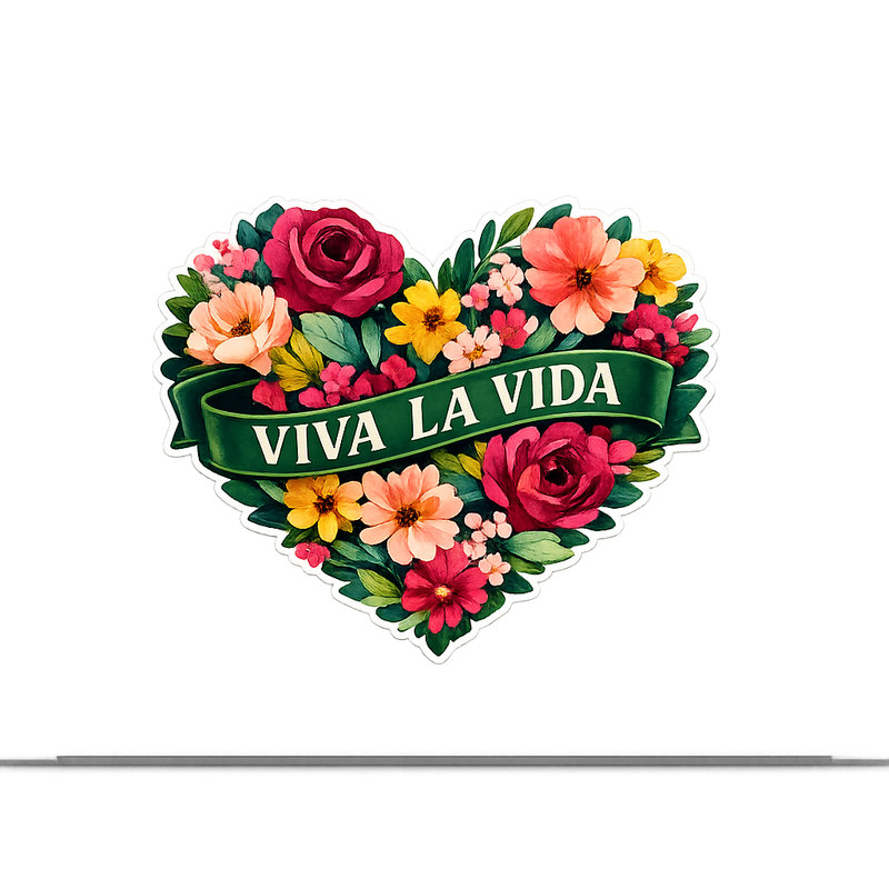 VIVA LA VIDA Sticker Decal Vinyl Laptop Car Window Bumper AUTO Water Bottle Helmets Waterproof Floral Heart