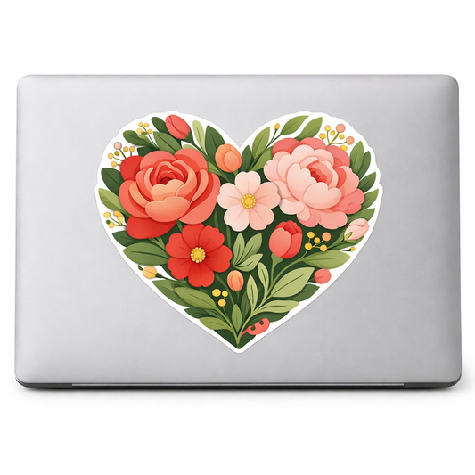 Heart Flower Sticker Decal Vinyl Laptop Car Window Bumper AUTO Water Bottle Helmets Waterproof Art