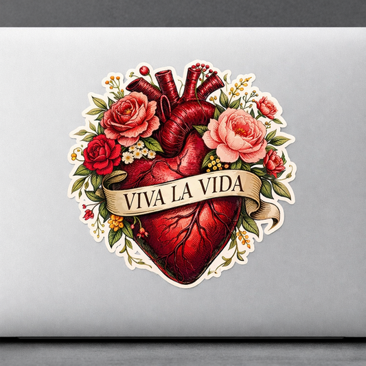 VLV Viva la Vida Sticker Decal Vinyl Laptop Car Window Bumper AUTO Water Bottle Helmets Waterproof Art Heart Botanical