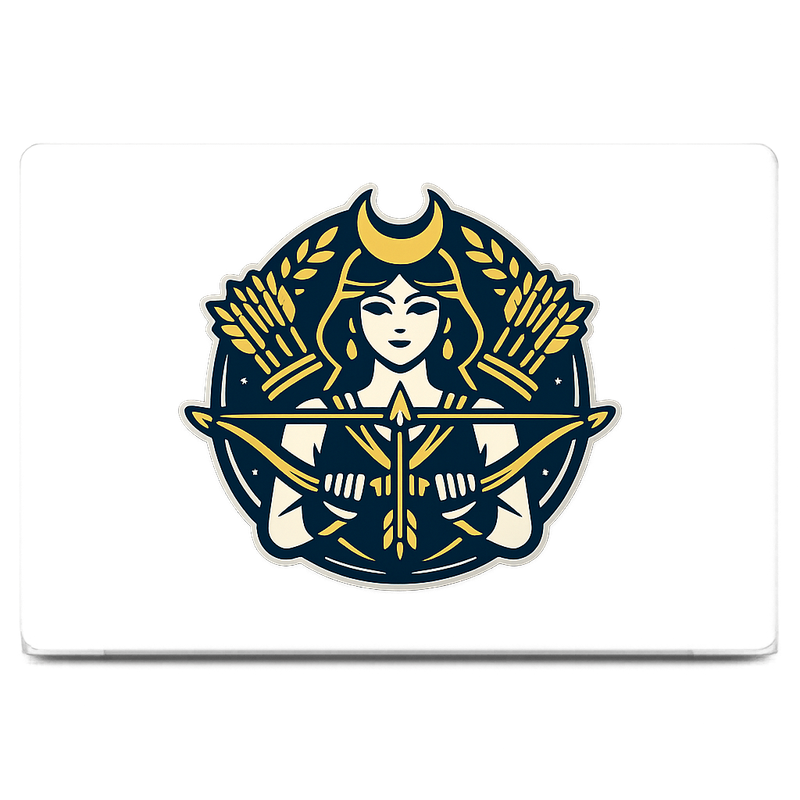 Symbolic Goddess Archer Emblem Mythological Icon Sticker Decal Vector Art Vinyl Laptop Car Window Bumper AUTO Water Bottle Helmets Strong Balance Symmetry