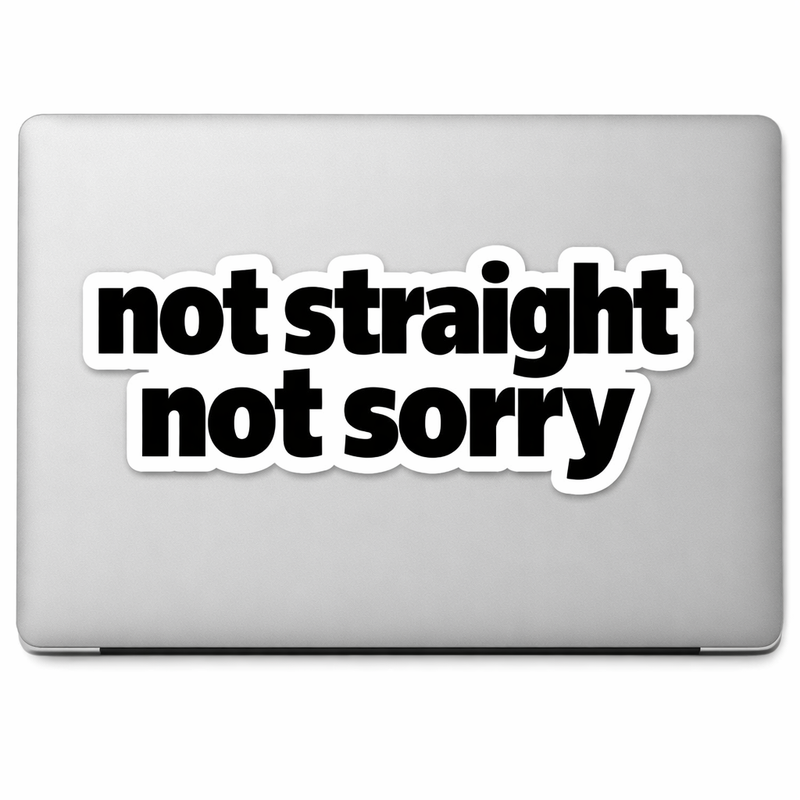 Not Straight Not Sorry Sticker Decal Vinyl Laptop Car Window Bumper AUTO Water Bottle Helmets Waterproof Typography