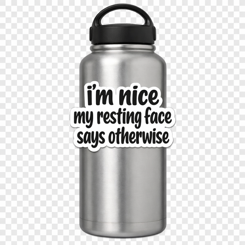 TX – Texas Friendly 'I'm Friendly My Face is Just Dramatic' Sticker Decal Vinyl Laptop Car Window Bumper AUTO Water Bottle Helmets Truck Waterproof Phrase Quote