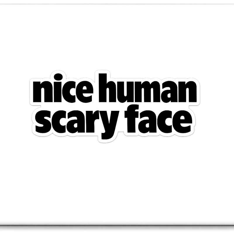 Nice Human Scary Face Sticker Decal Vinyl Laptop Car Window Bumper AUTO Water Bottle Helmets Waterproof Typography