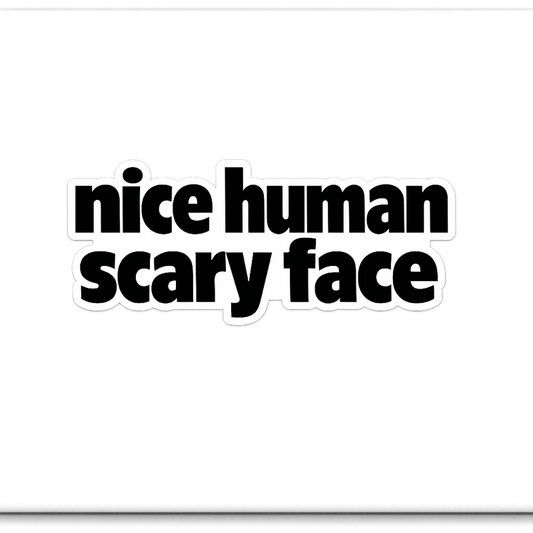 Nice Human Scary Face Sticker Decal Vinyl Laptop Car Window Bumper AUTO Water Bottle Helmets Waterproof Typography