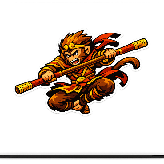 Monkey Sticker Decal Vinyl Laptop Car Window Bumper AUTO Water Bottle Helmets Waterproof Fighter Cartoon