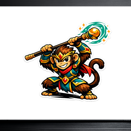 Trickster Monkey Warrior Sticker Decal Vinyl Laptop Car Window Bumper AUTO Water Bottle Helmets Waterproof