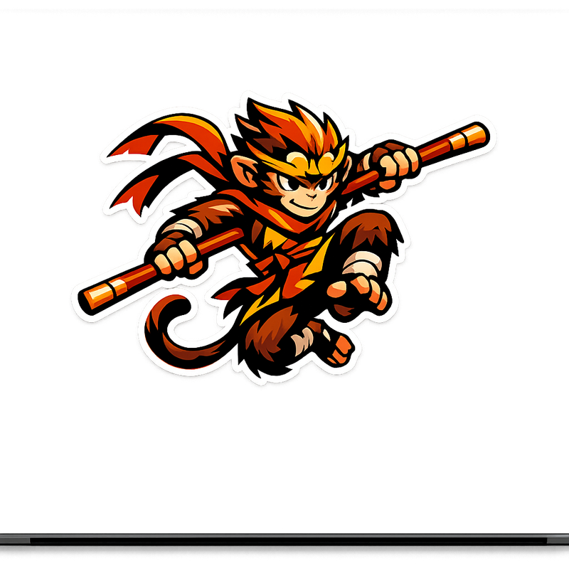 Monkey Fighter Sticker Decal Vinyl Laptop Car Window Bumper AUTO Water Bottle Helmets Waterproof Warrior