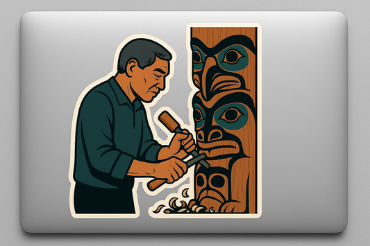 Indigenous Totem Pole Sticker Decal Vinyl Laptop Car Window Bumper AUTO Water Bottle Helmets Waterproof Cultural Art