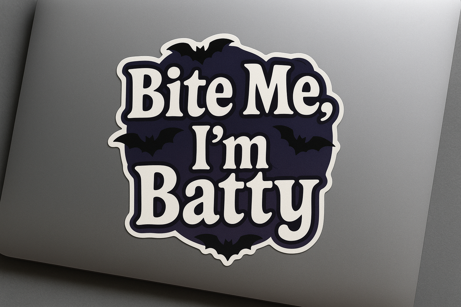 Halloween Sticker Decal Vinyl Laptop Car Window Bumper AUTO Water Bottle Helmets Waterproof Bite Me I'm Batty