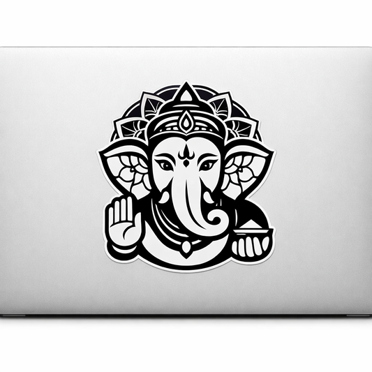 Ganesha Premium Sticker Decal Vinyl Laptop Car Window Bumper AUTO Water Bottle Helmets Waterproof Hindu