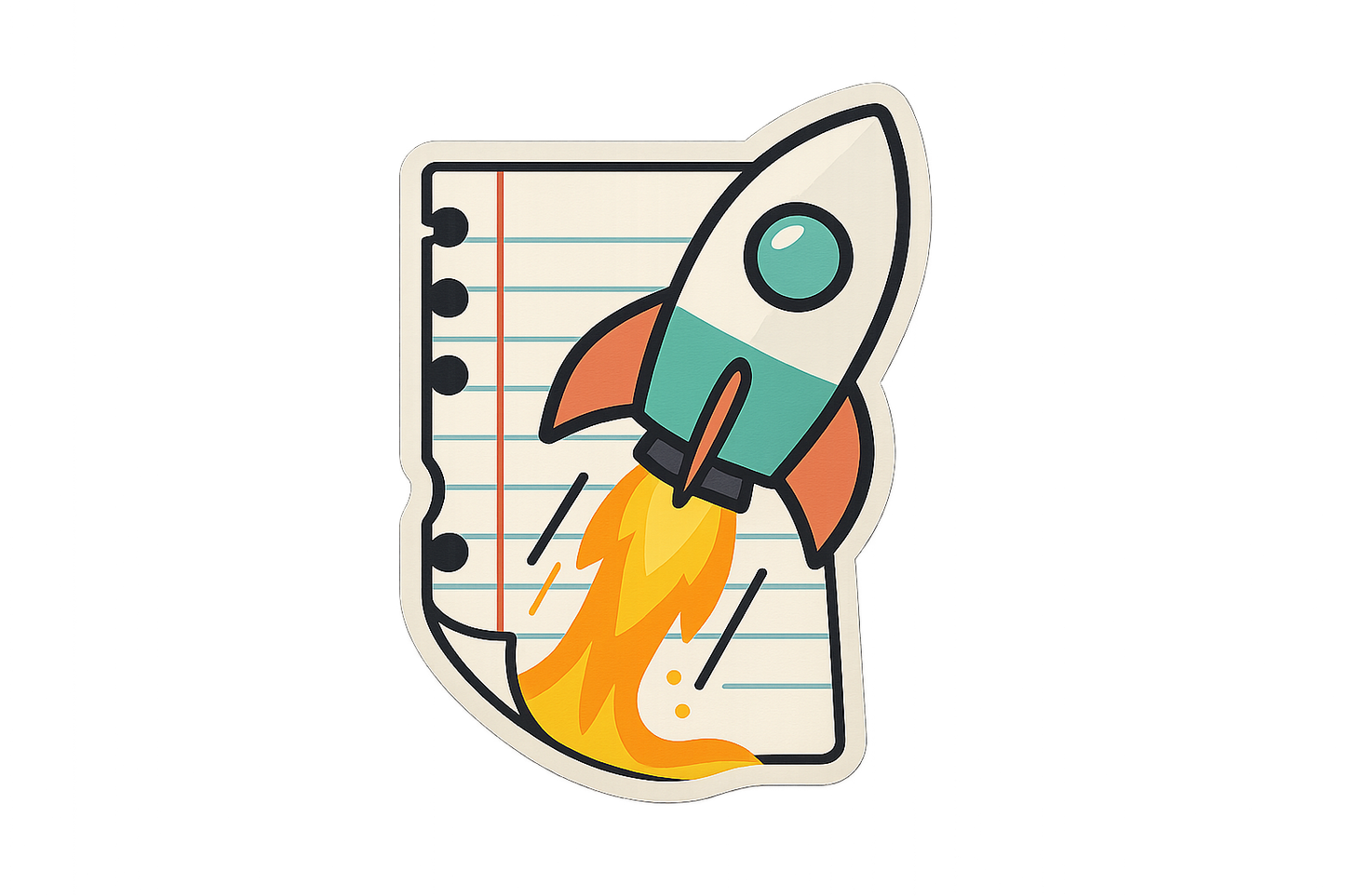 Rocket Liftoff Sticker Decal Vinyl Laptop Car Window Bumper AUTO Water Bottle Helmets Waterproof School