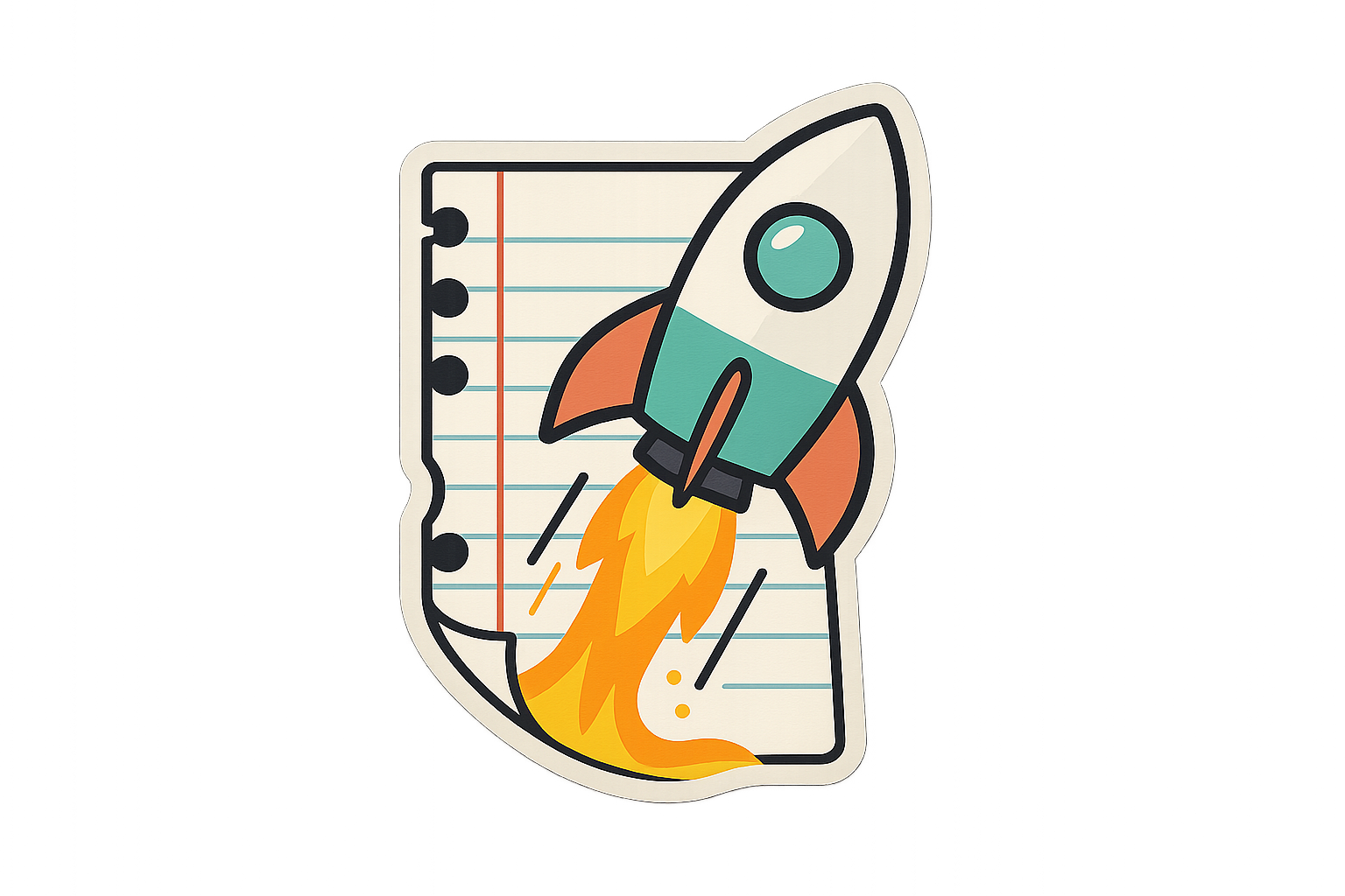 Rocket Liftoff Sticker Decal Vinyl Laptop Car Window Bumper AUTO Water Bottle Helmets Waterproof School