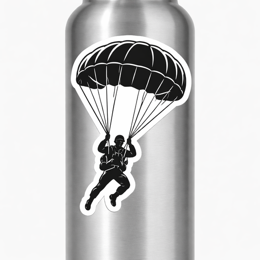 Paratrooper Silhouette Sticker Decal Vinyl Laptop Car Window Bumper Truck AUTO Water Bottle Helmets Waterproof Military