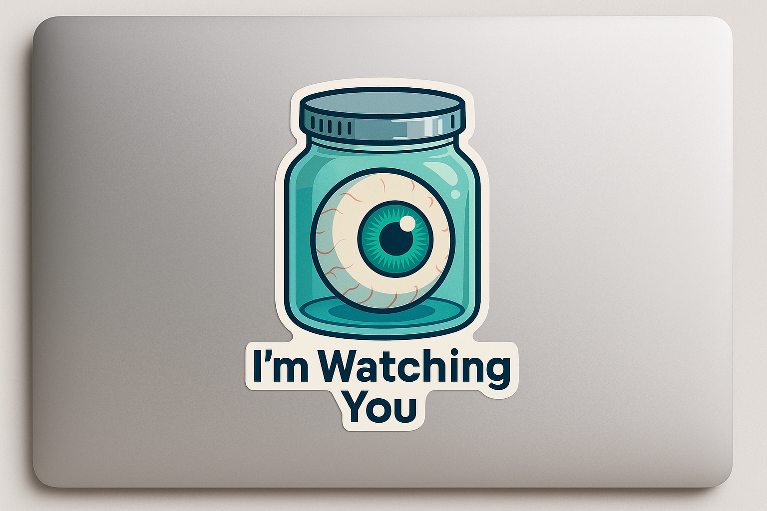 Eyeball in a Jar Sticker Decal Vinyl Laptop Car Window Bumper AUTO Water Bottle Helmets Waterproof Creepy