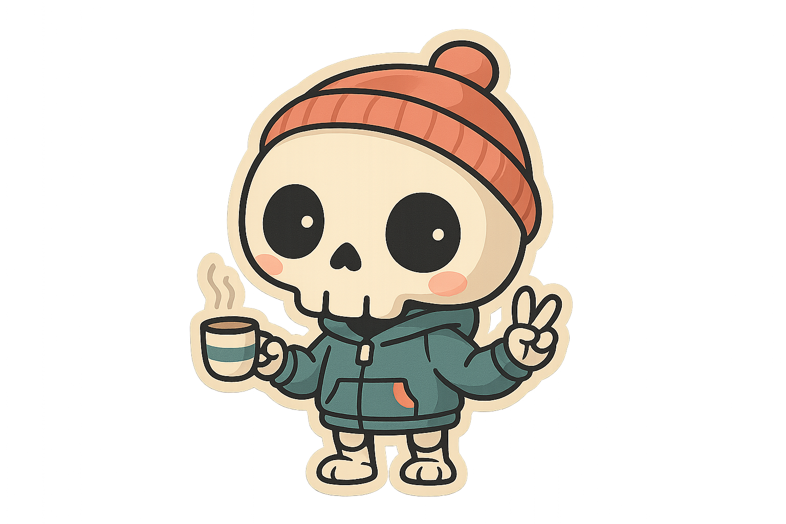 Cute Skeleton Character Sticker Decal Vinyl Laptop Car Window Bumper AUTO Water Bottle Helmets Waterproof