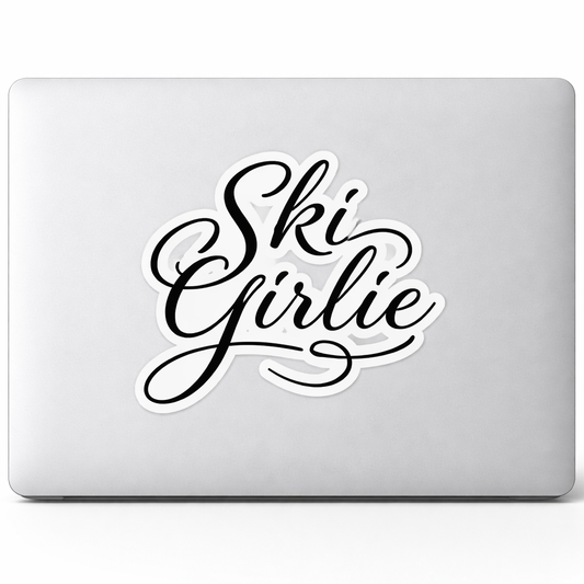 Ski Girlie Sticker Decal Vinyl Laptop Car Window Bumper AUTO Bottle Water Bottle Helmets Waterproof Skiing