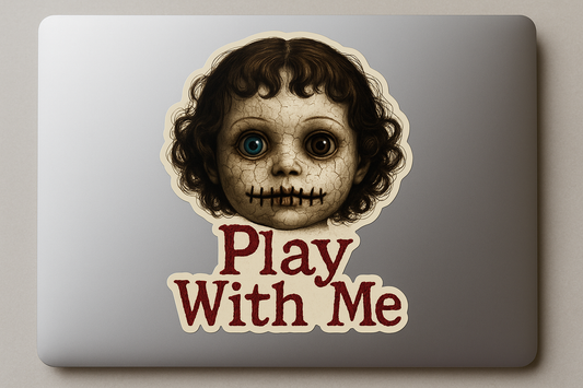 Creepy Doll Sticker Decal Vinyl Laptop Car Window Bumper AUTO Water Bottle Helmets Waterproof Horror