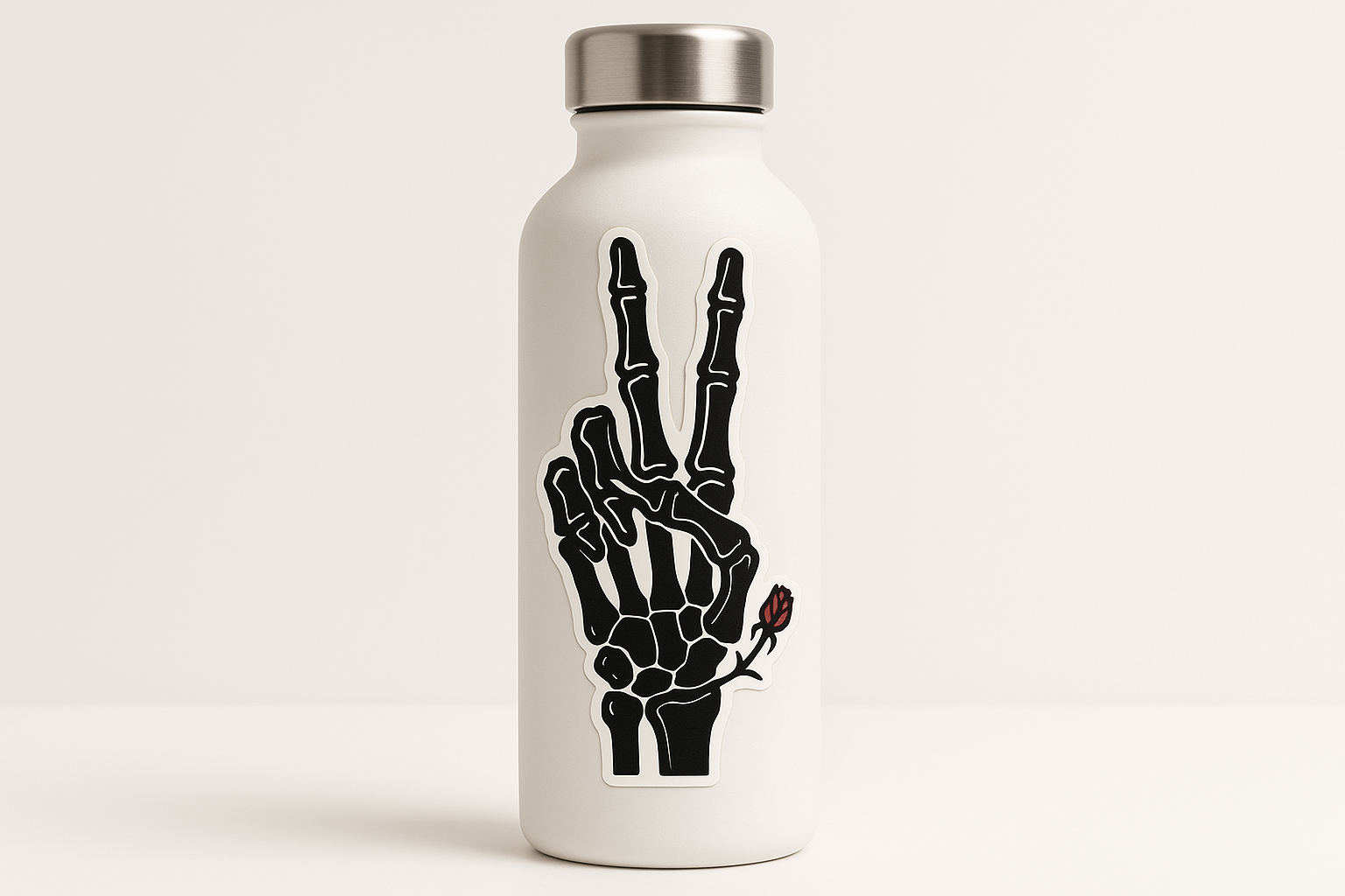 Skeleton Hand Peace Sign Sticker Decal Vinyl Laptop Car Window Bumper AUTO Water Bottle Helmets Waterproof