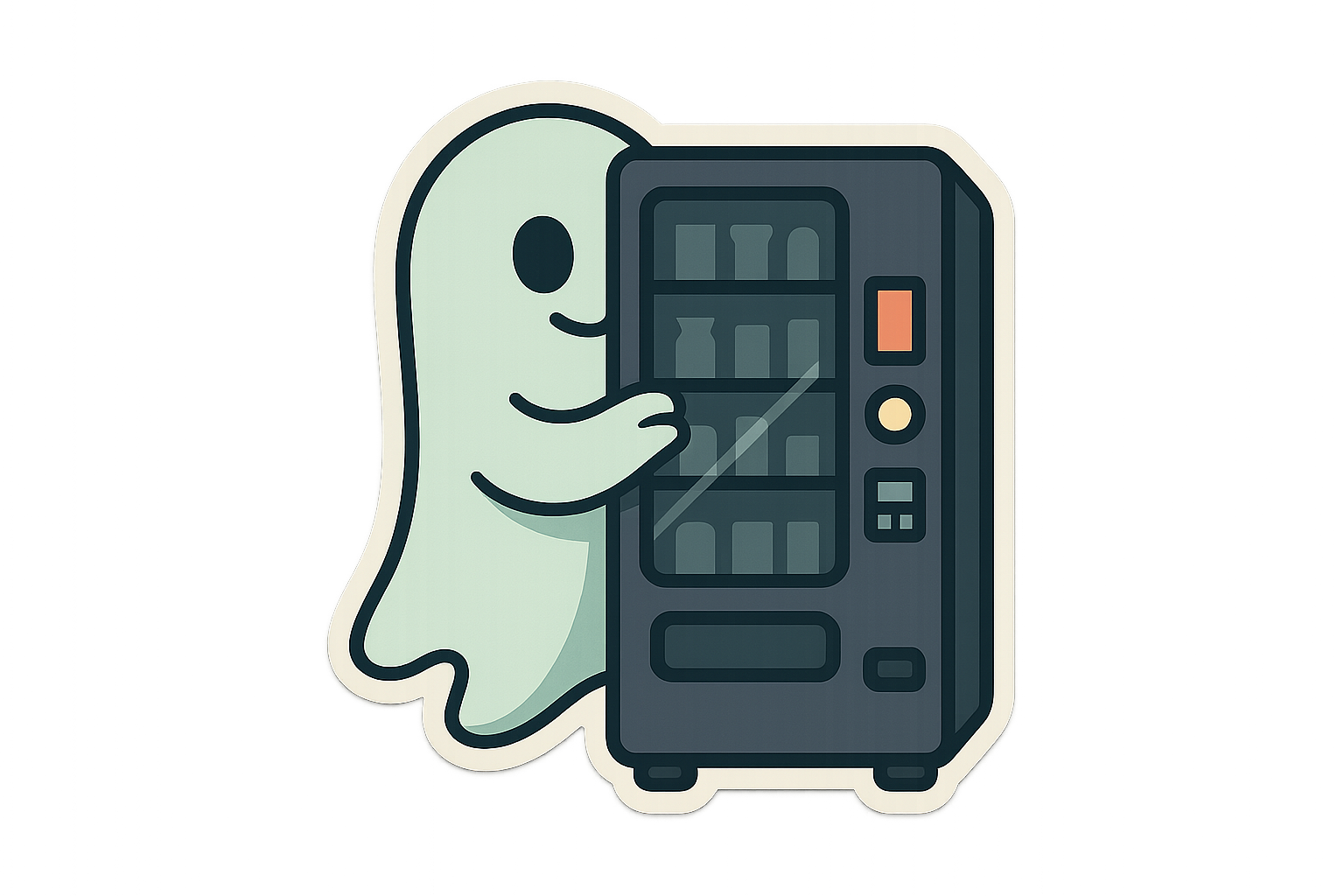 Ghost Vending Machine Sticker Decal Vinyl Laptop Car Window Bumper AUTO Water Bottle Helmets Waterproof Halloween