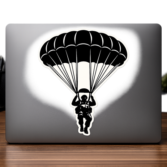 Paratrooper Silhouette Sticker Decal Vinyl Laptop Car Window Bumper AUTO Water Bottle Helmets Waterproof Military
