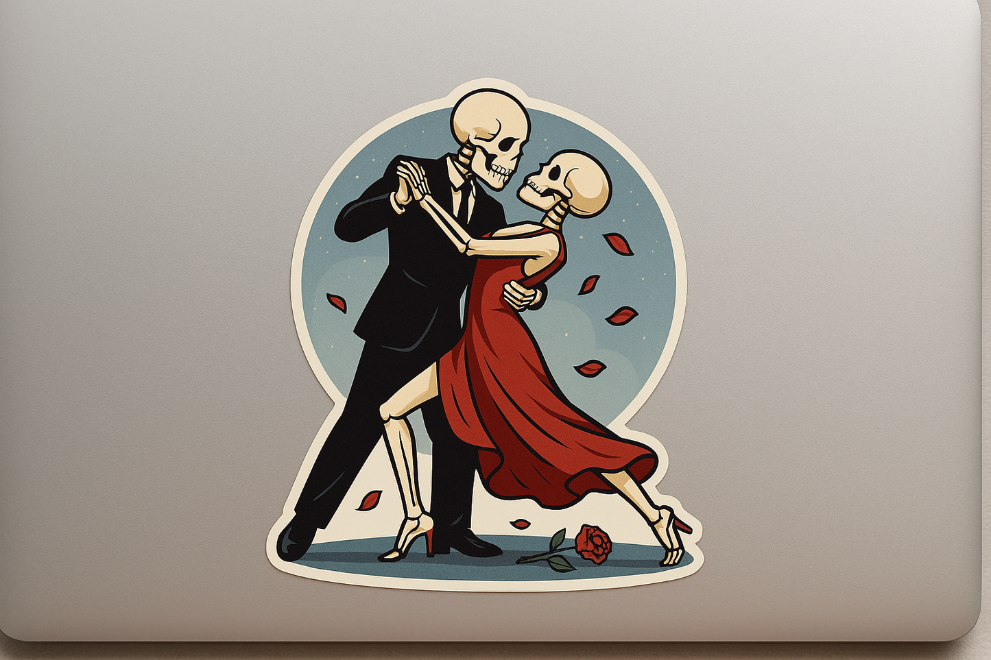 Skeleton Couple Sticker Decal Vinyl Laptop Car Window Bumper AUTO Water Bottle Helmets Waterproof Moonlight