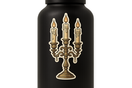 Old-fashioned Candelabra Wax Sticker Decal Vinyl Laptop Car Window Bumper AUTO Water Bottle Helmets Waterproof Elegance