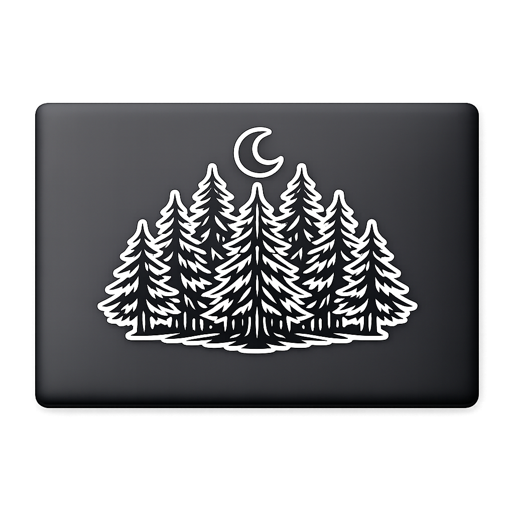 Circular Pine Forest Sticker Decal Vinyl Laptop Car Window Bumper AUTO Water Bottle Helmets Waterproof Emblem