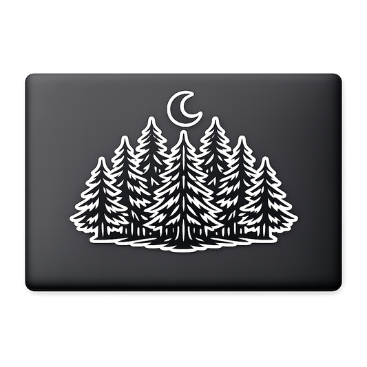 Circular Pine Forest Sticker Decal Vinyl Laptop Car Window Bumper AUTO Water Bottle Helmets Waterproof Emblem