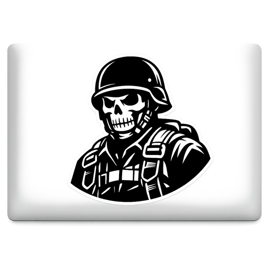 Minimalist Skull-Faced Paratrooper Sticker Decal Vinyl Laptop Car Window Bumper AUTO Water Bottle Helmets Waterproof Military