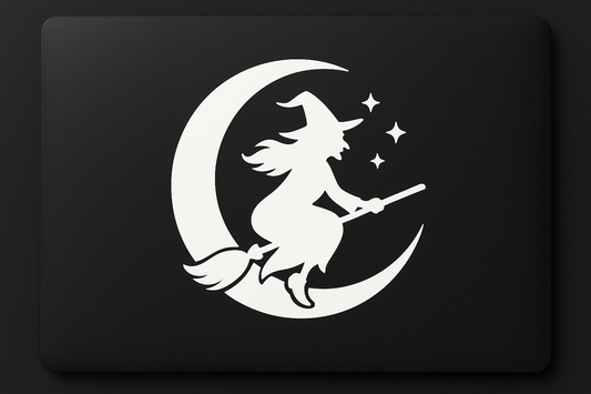 Witch Half Moon Sticker Decal Vinyl Laptop Car Window Bumper AUTO Water Bottle Helmets Waterproof