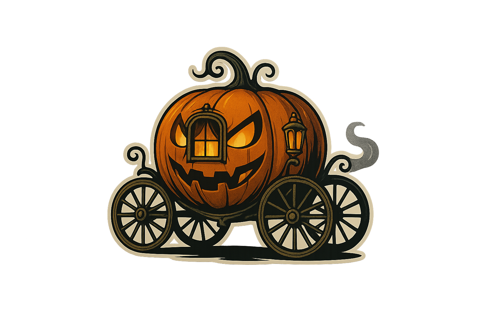 Jack-o’-lantern Pumpkin Coach Sticker Decal Vinyl Laptop Car Window Bumper AUTO Water Bottle Helmets Waterproof Halloween