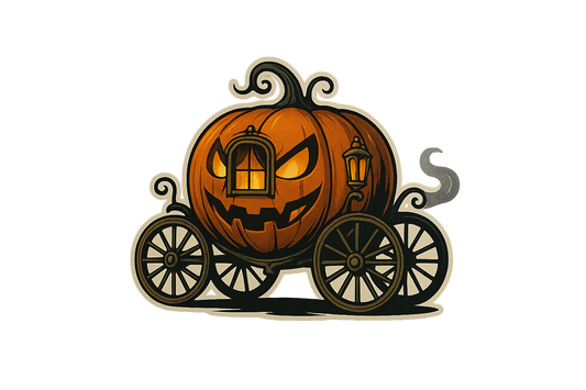 Jack-o’-lantern Pumpkin Coach Sticker Decal Vinyl Laptop Car Window Bumper AUTO Water Bottle Helmets Waterproof Halloween