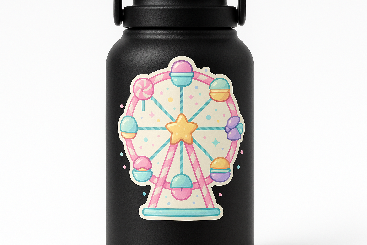 Candy Colors Ferris Wheel Sticker Decal Vinyl Laptop Car Window Bumper Truck AUTO Bottle Water Bottle Helmets Waterproof