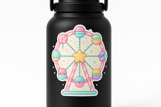 Candy Colors Ferris Wheel Sticker Decal Vinyl Laptop Car Window Bumper Truck AUTO Bottle Water Bottle Helmets Waterproof