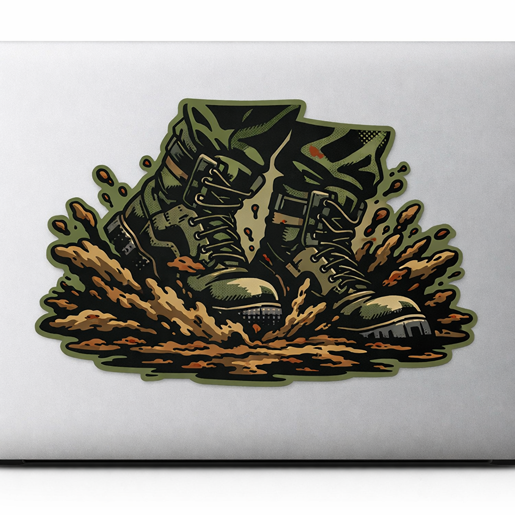 Tactical Boots Sticker Decal Vinyl Laptop Car Window Bumper Truck AUTO Bottle Water Bottle Helmets Waterproof Mud Vector
