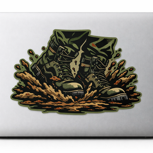 Tactical Boots Sticker Decal Vinyl Laptop Car Window Bumper Truck AUTO Bottle Water Bottle Helmets Waterproof Mud Vector