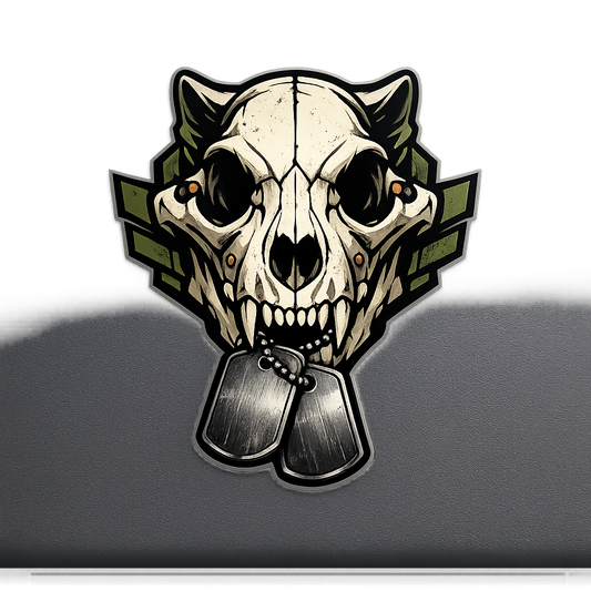 Wolf Skull Military Tags Sticker Decal Vinyl Laptop Car Window Bumper AUTO Water Bottle Helmets Waterproof