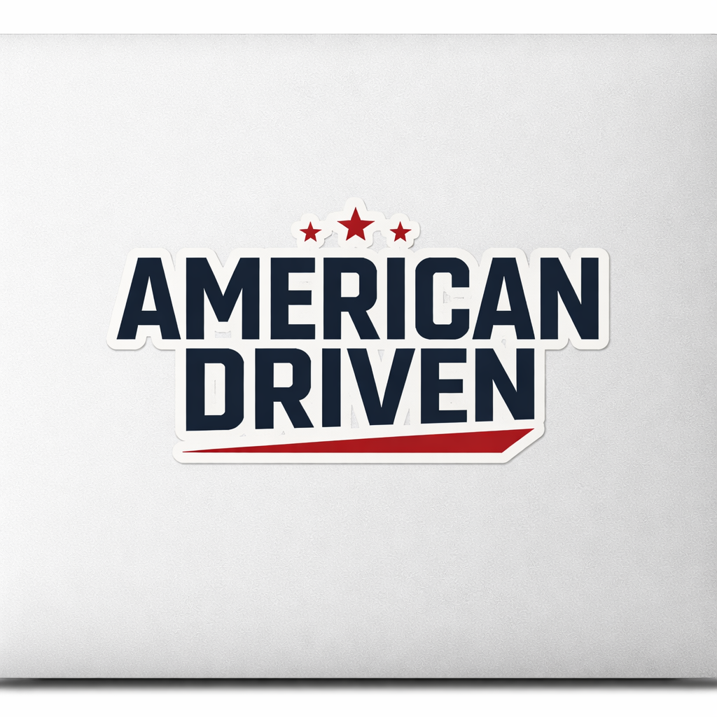 AMERICAN DRIVEN Sticker Decal Vinyl Laptop Car Window Bumper AUTO Water Bottle Helmets Waterproof USA