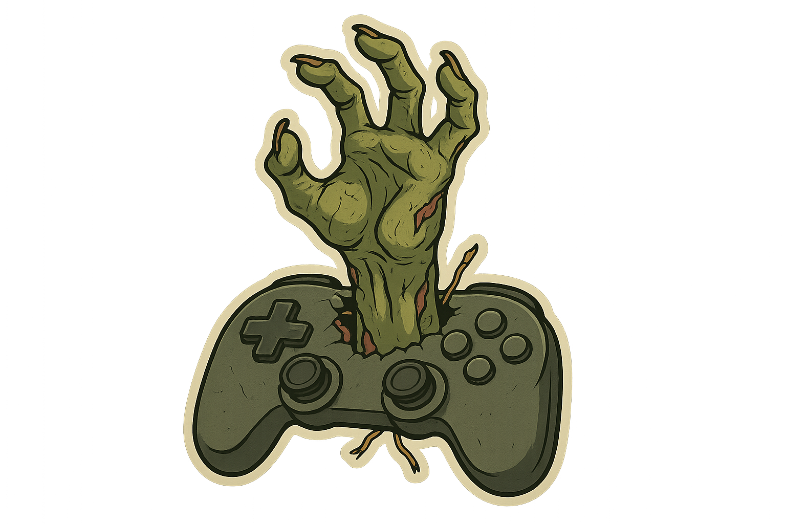Zombie Hand Video Game Controller Sticker Decal Vinyl Laptop Car Window Bumper AUTO Water Bottle Helmets Waterproof Gaming