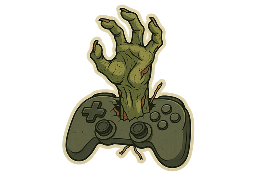 Zombie Hand Video Game Controller Sticker Decal Vinyl Laptop Car Window Bumper AUTO Water Bottle Helmets Waterproof Gaming