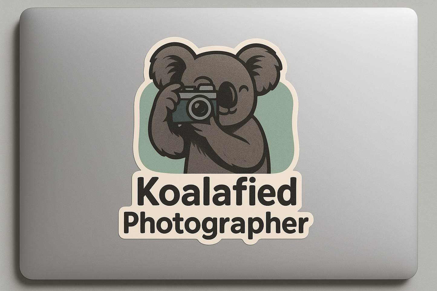 Koala Koalafied Photographer Sticker Decal Vinyl Laptop Car Window Bumper AUTO Water Bottle Helmets Waterproof Animal Camera