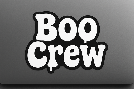 Boo Crew Sticker Decal Vinyl Laptop Car Window Bumper AUTO Water Bottle Helmets Waterproof Halloween Spooky