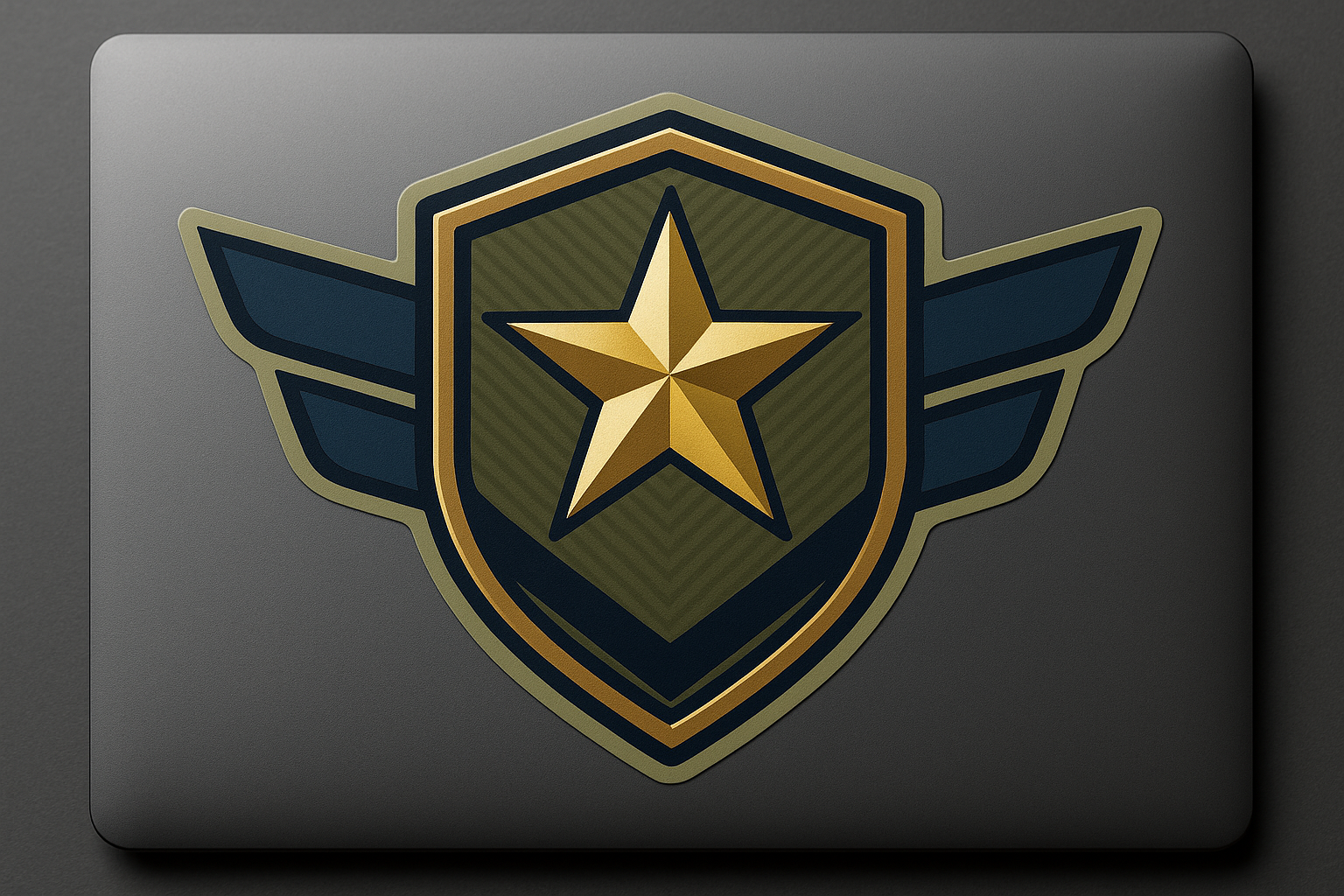 Shield Emblem Sticker Decal Vinyl Laptop Car Window Bumper AUTO Water Bottle Helmets Waterproof Star Wings Military