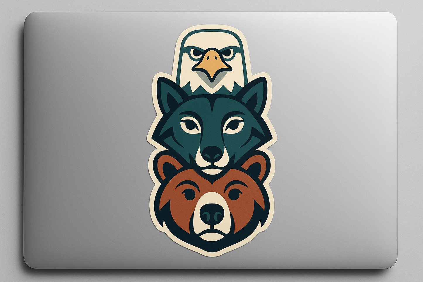 Totem Pole Bear Eagle Wolf Sticker Decal Vinyl Laptop Car Window Bumper Truck AUTO Bottle Water Bottle Helmets Waterproof
