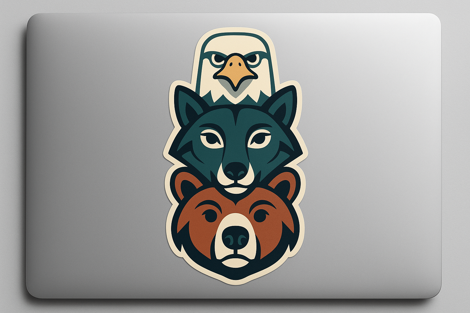 Totem Pole Bear Eagle Wolf Sticker Decal Vinyl Laptop Car Window Bumper Truck AUTO Bottle Water Bottle Helmets Waterproof