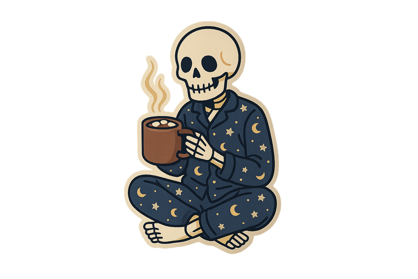 Skeleton PJ Sticker Decal Vinyl Laptop Car Window Bumper AUTO Water Bottle Helmets Waterproof Halloween Spooky