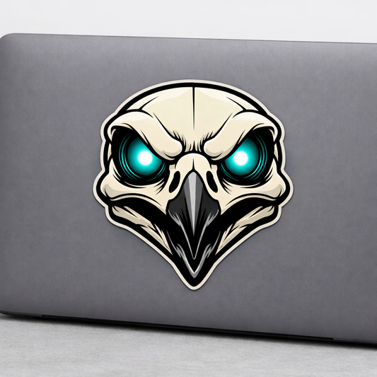 Eagle Skull Sticker Decal Vinyl Laptop Car Window Bumper AUTO Water Bottle Helmets Waterproof Glowing Eyes